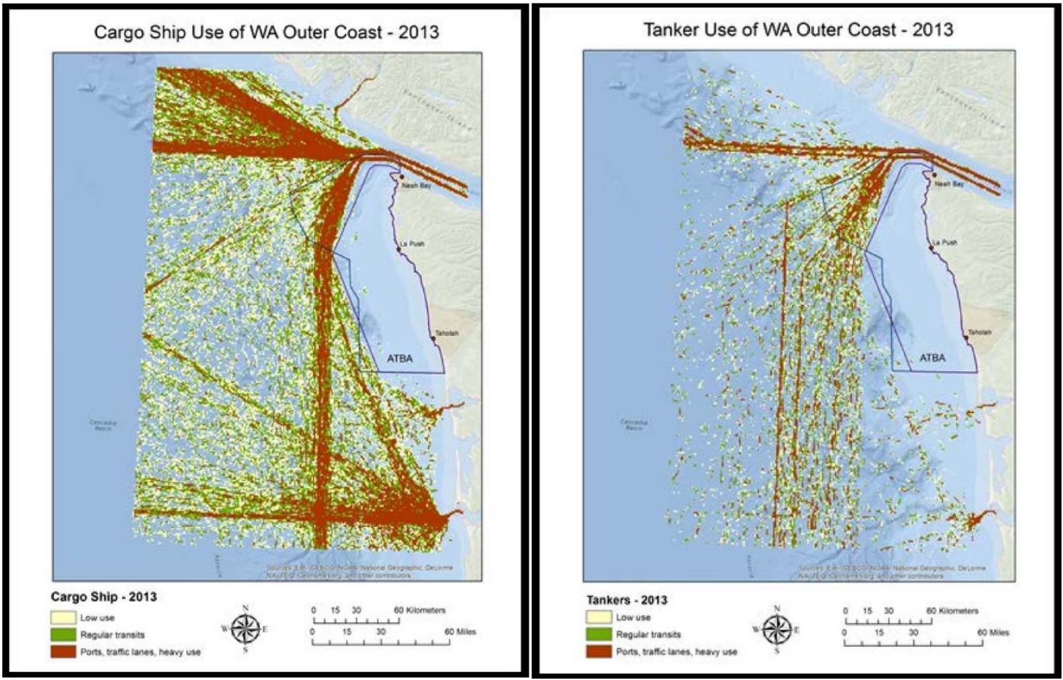 Vessel Use of Washington Coast by Cargo and Tankers